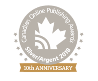 Canadian Online Publishing Awards silver logo