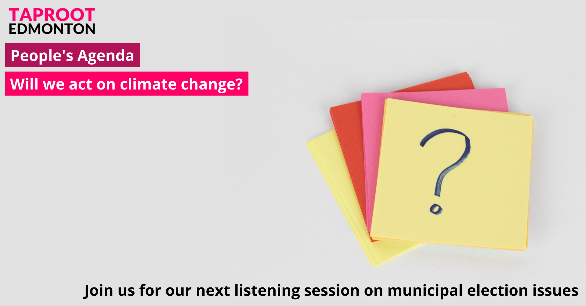 Promotional image for People's Agenda listening session on climate change