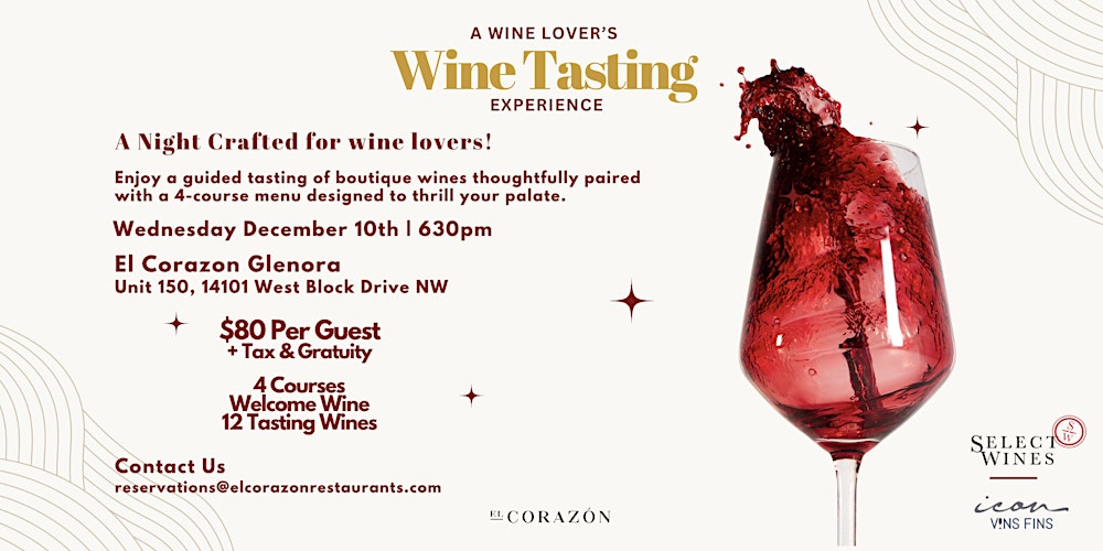 Four-Course Wine Tasting Dinner With Select Wines & Icon Vins Fins