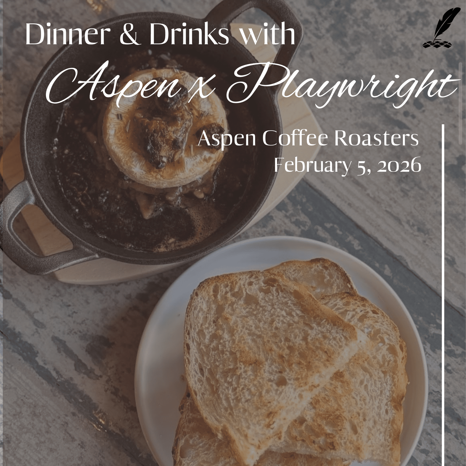 Pop-up dinner featuring Chef Stephen Brochu of Playwright