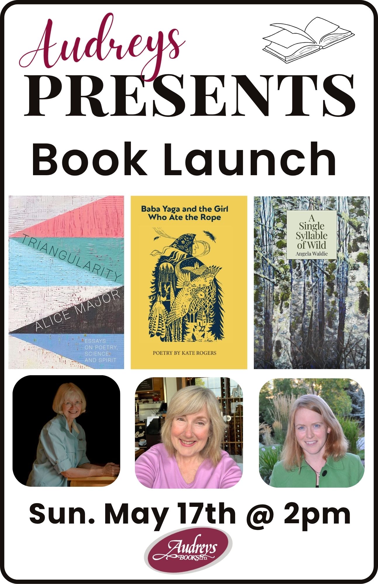 Book Launch with Alice Major, Kate Rogers, & Angela Waldie