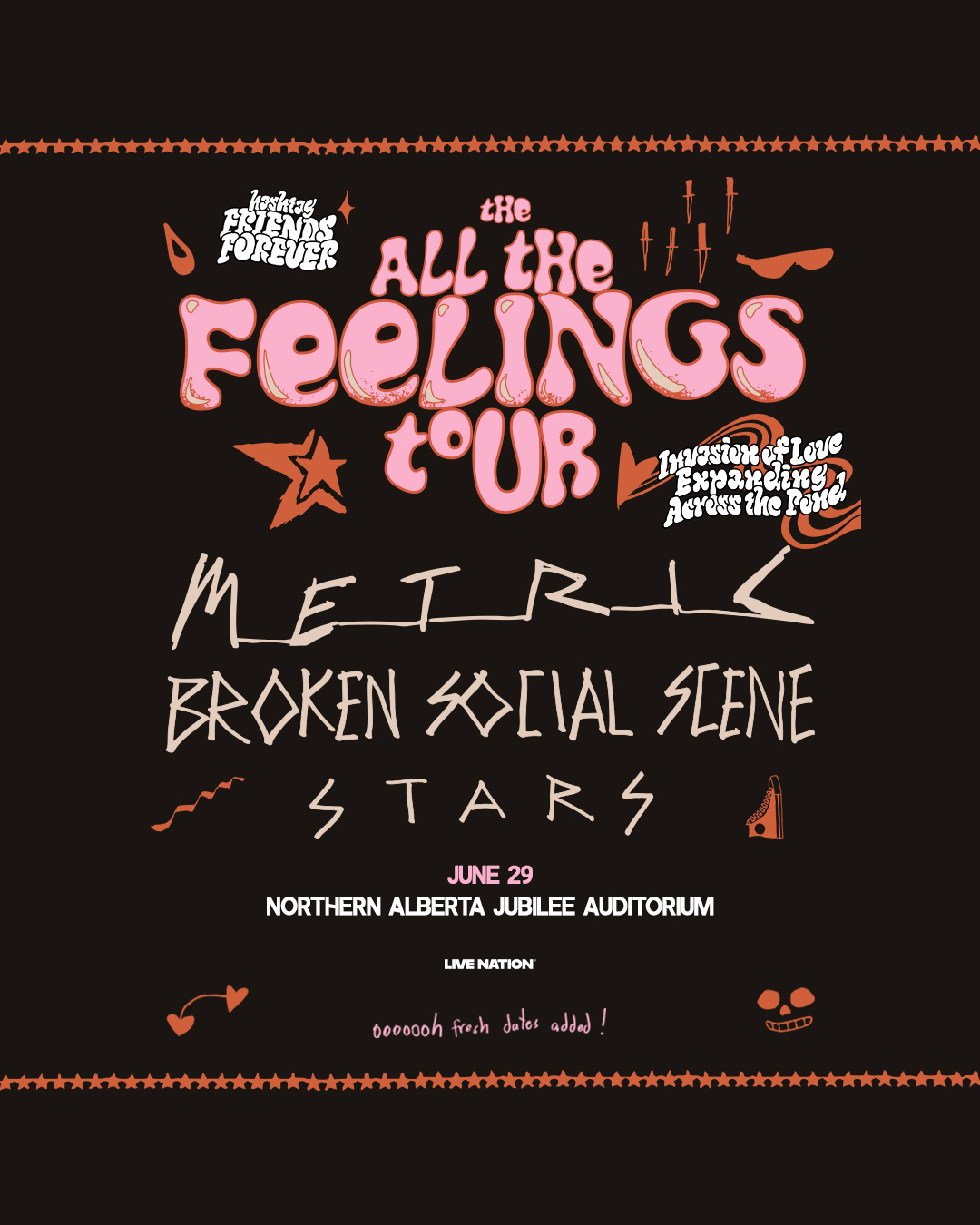 All The Feelings Tour: Metric, Broken Social Scene, Stars