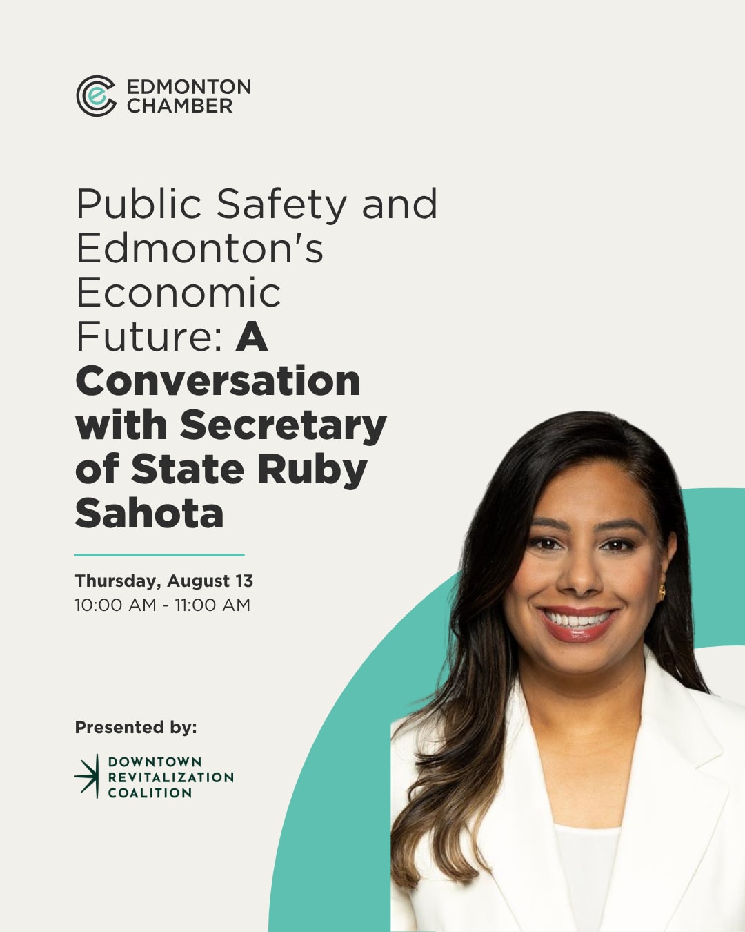 Public Safety and Edmonton's Economic Future: A Conversation with Secretary of State Ruby Sahota