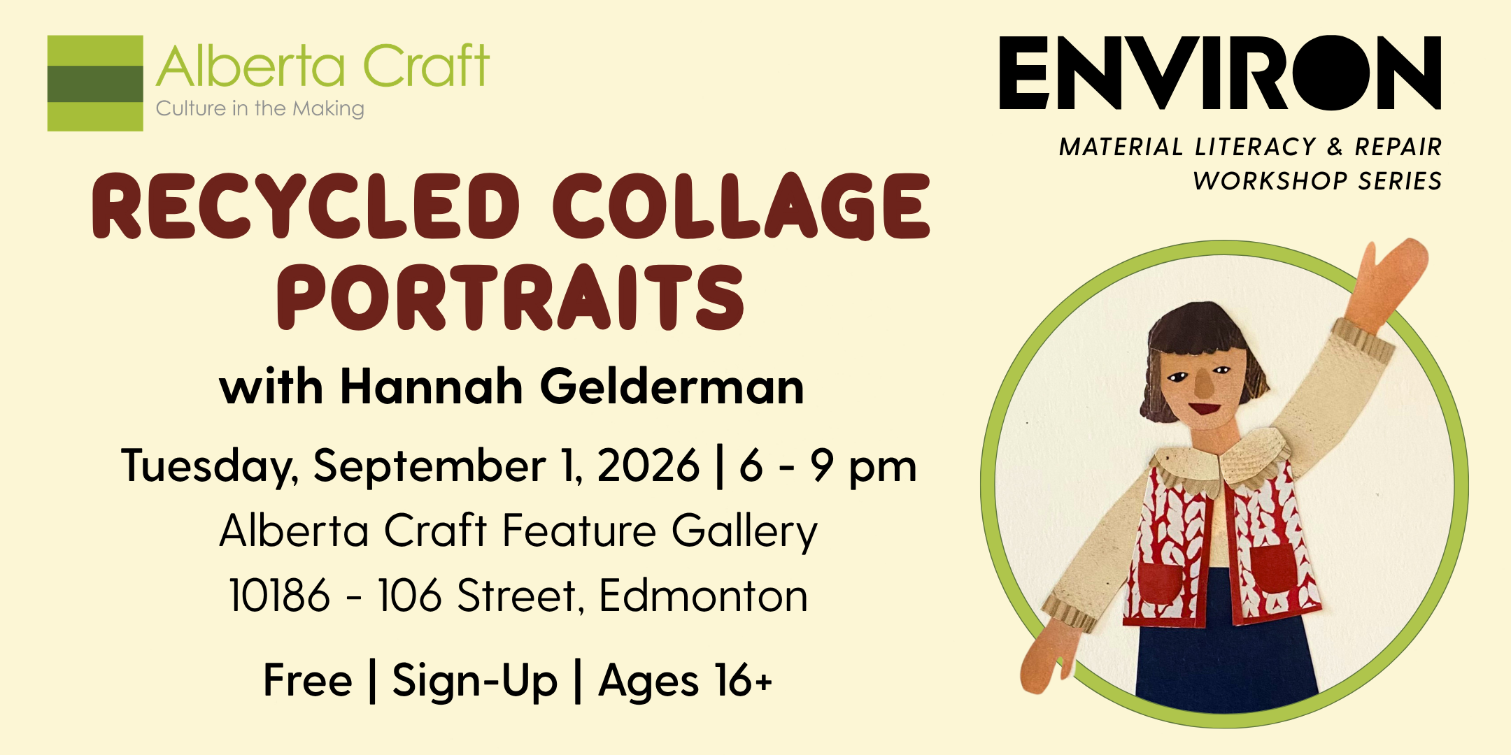 Recycled Collage Self Portraits with Hannah Gelderman