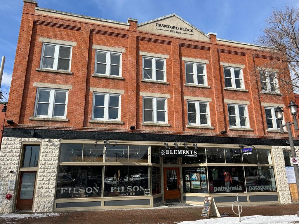 The historic Crawford Block building