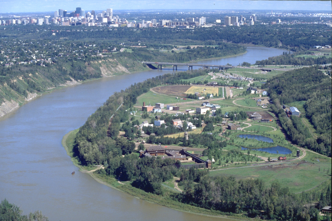 An aerial view of Edmonton.