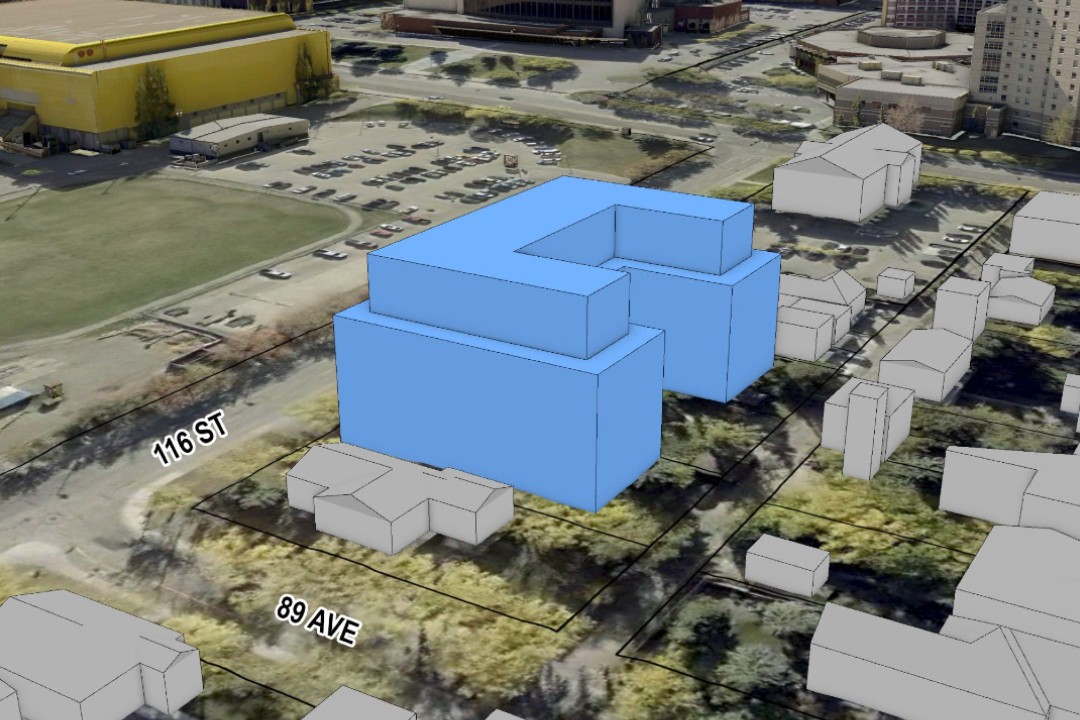 A rendering of a possible built form for a rezoning in the Windsor Park neighbourhood.