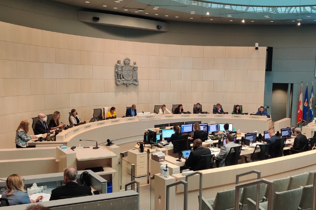 Edmonton city council in chambers in August 2023.
