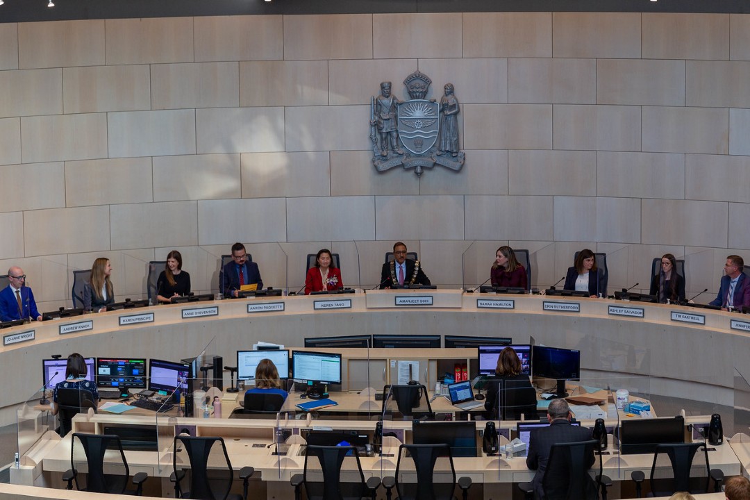 Edmonton City Council gathered in chamber.