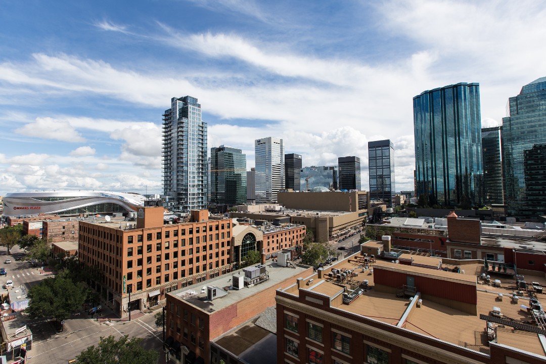 Noted: Downtown Action Plan The downtown Edmonton skyline, including the Rogers Arena.