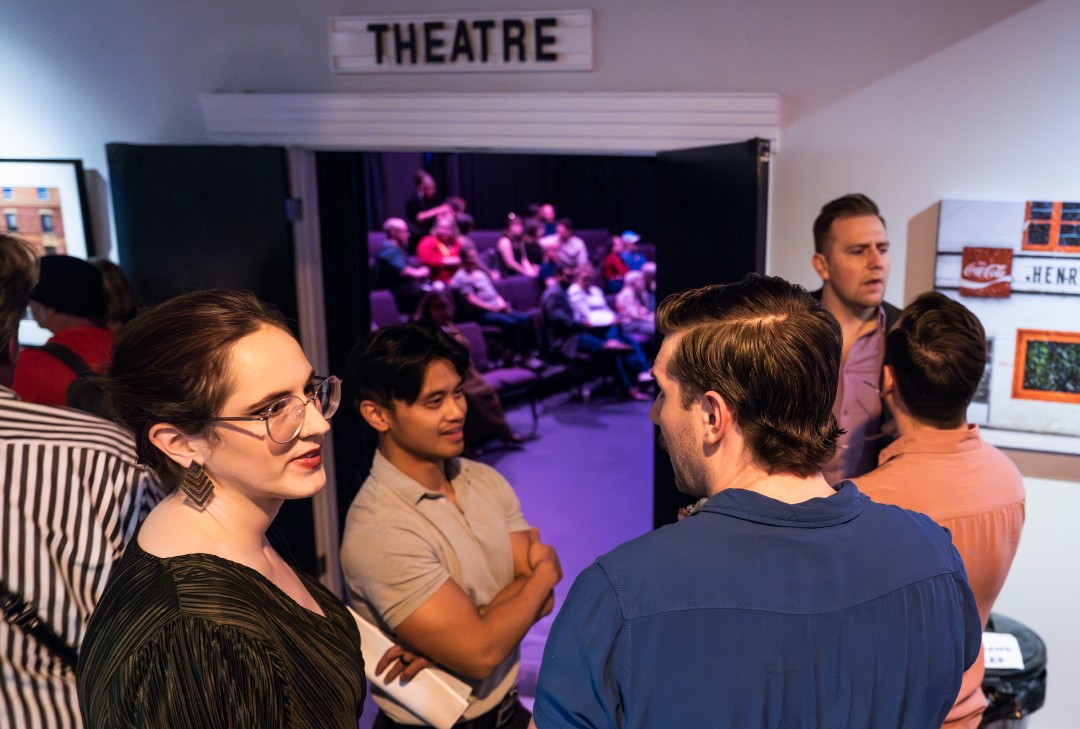 Why Workshop West's experiment allowing audiences to name their price is a smashing success People gathered in front of the entrance to a theatre.