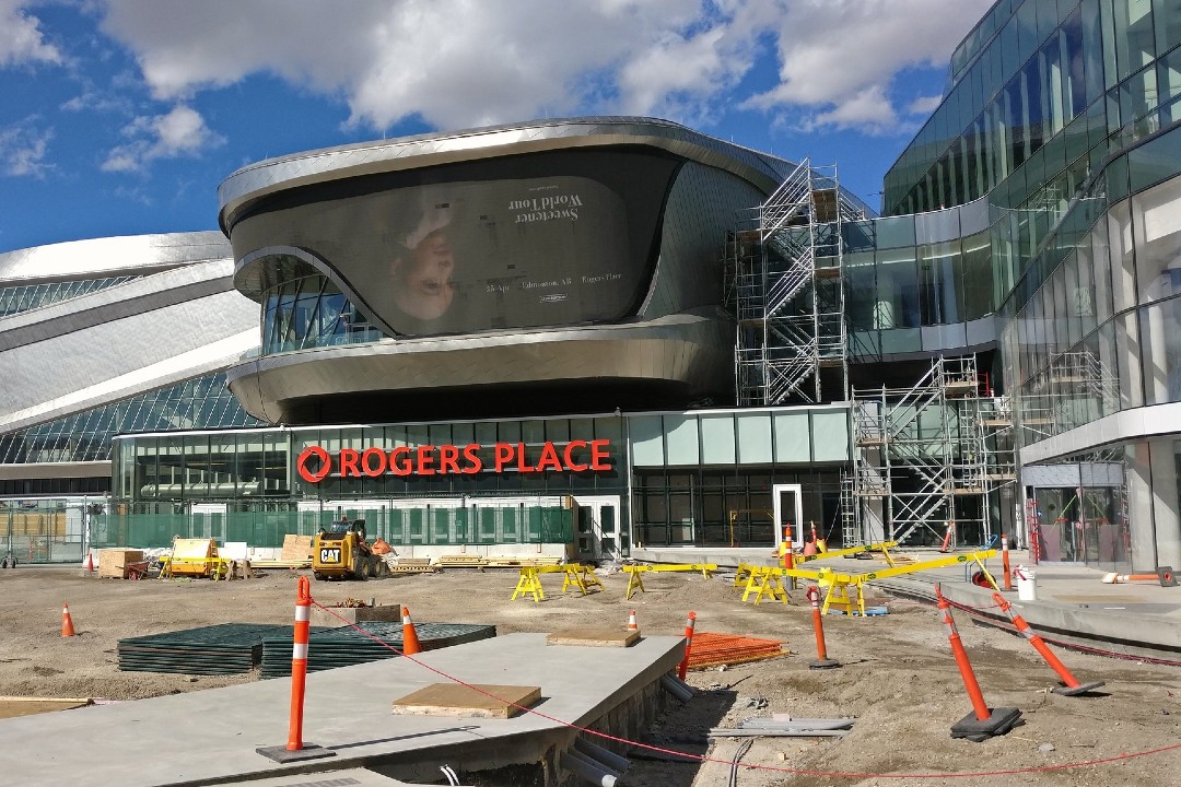 The Rogers Centre arena with construction in the foreground.