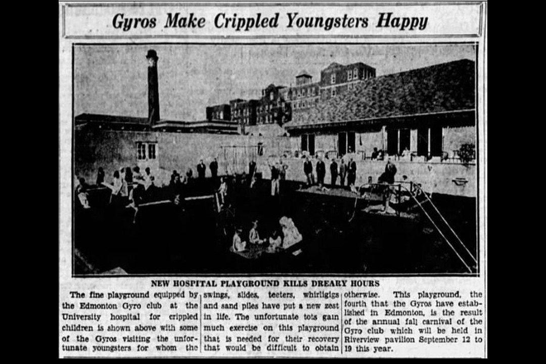 A moment in history: Sept. 5, 1931 [A newspaper clipping that reads, "Gyros Make Crippled Youngsters Happy"