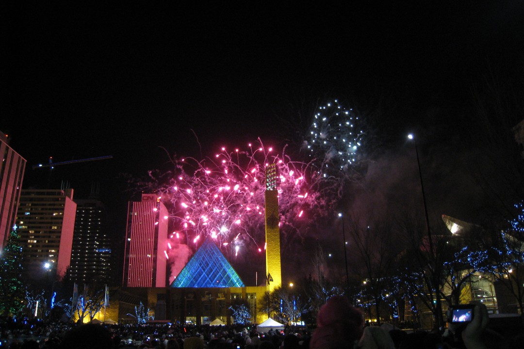Fireworks over Churchill Square