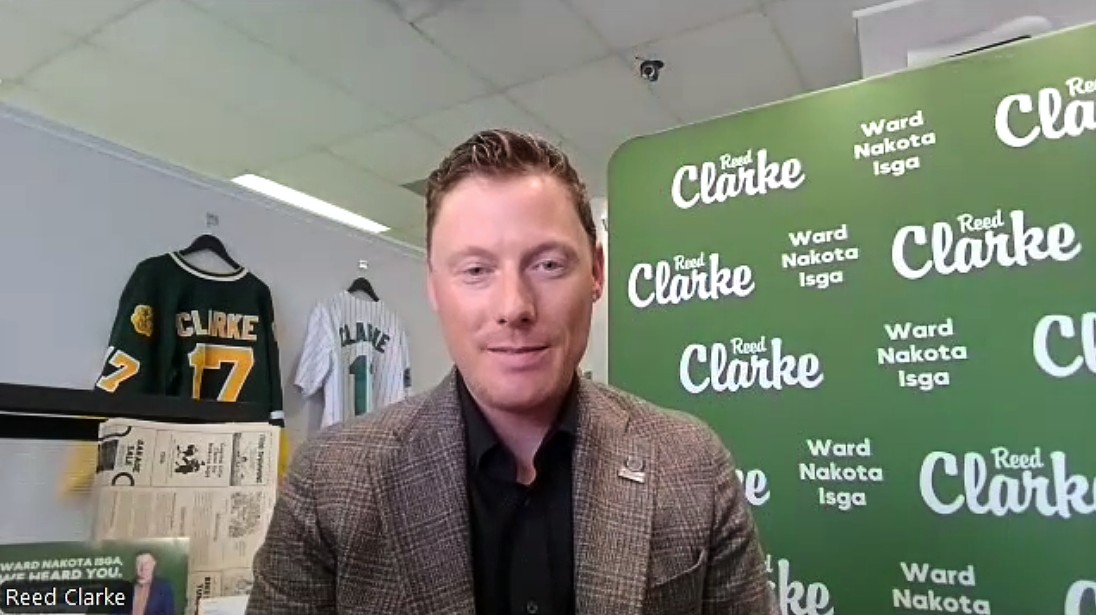 A screenshot of Coun. Reed Clarke