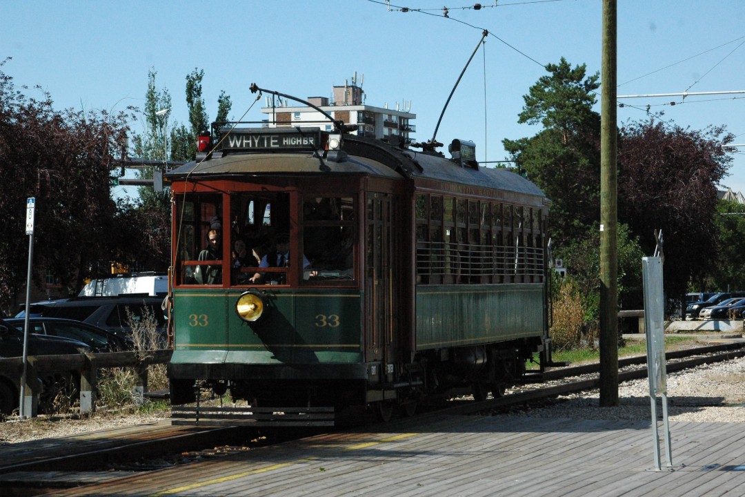 The High Level Bridge Streetcar on a sunny day