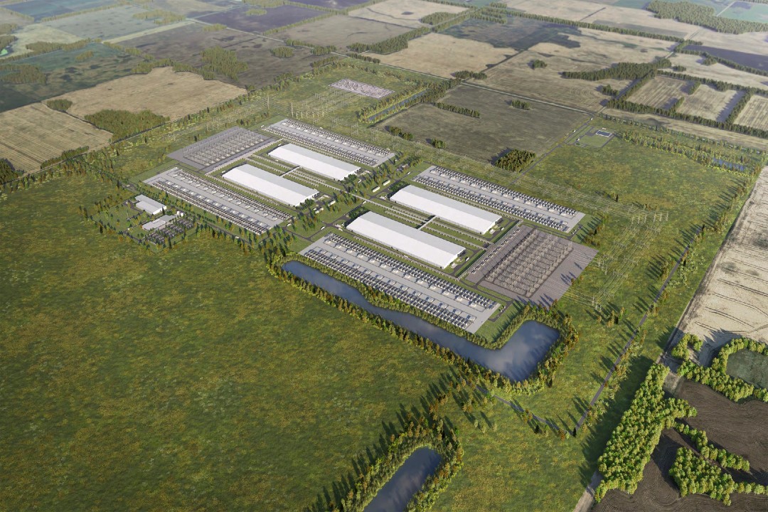 A rendering of a data centre