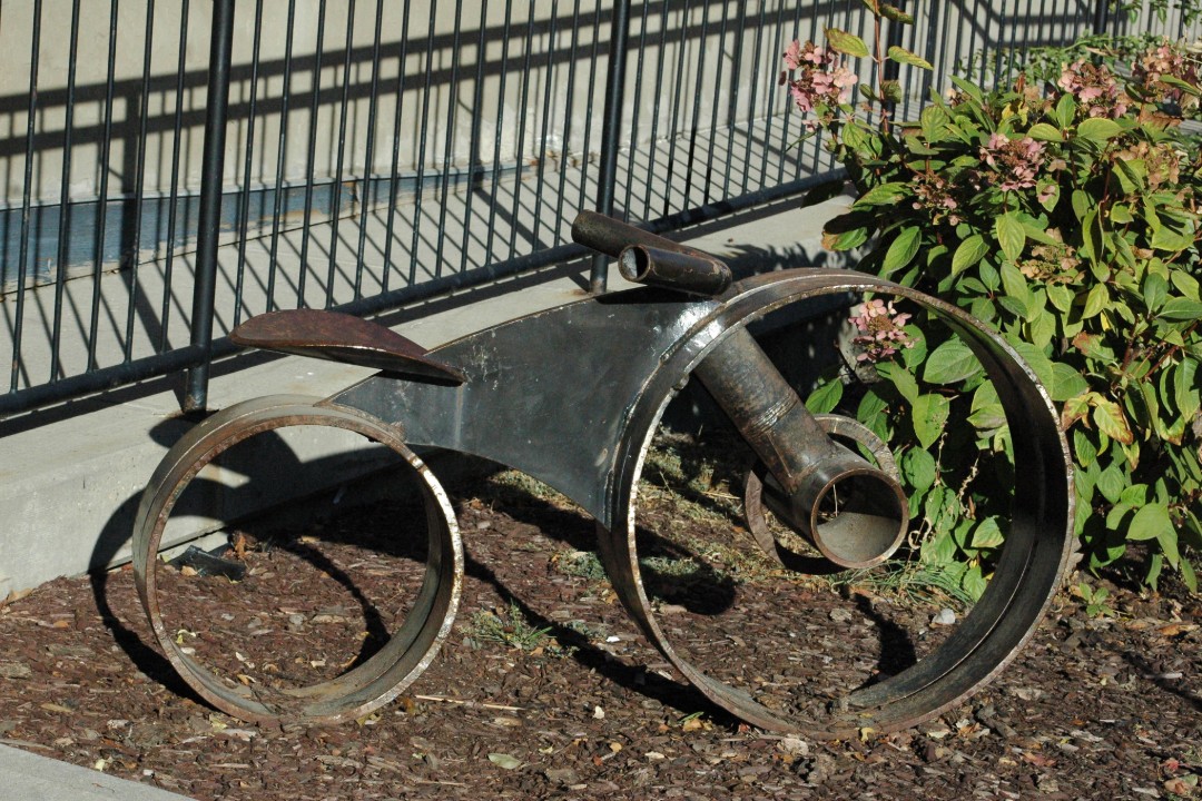 Happenings: Sept. 15, 2026 A metal sculpture in the shape of a short, fat bike