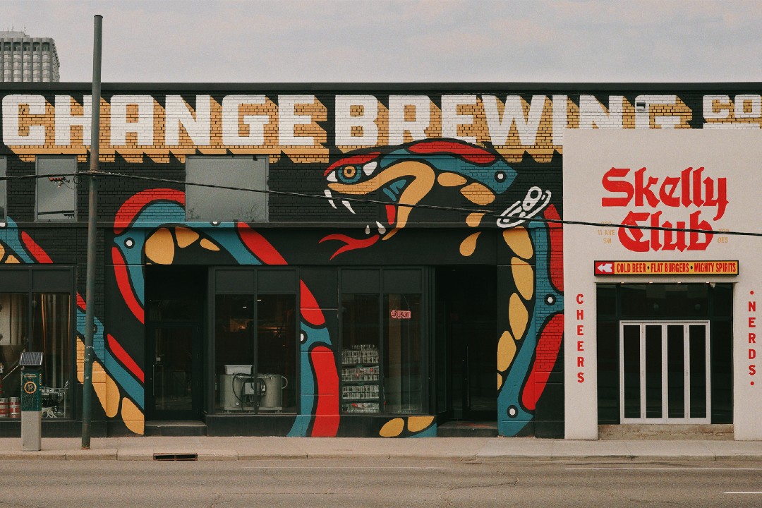 The exterior of Sea Change Brewing Co.'s Skelly Club in Calgary