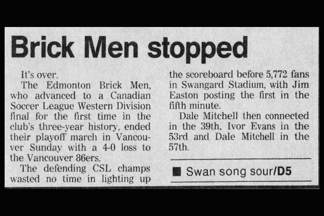 A newspaper clipping of a story with the headline 'Brick Men stopped'