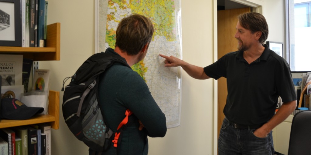 Conservation biologist Scott Nielsen of the Department of Renewable Resources at the University of Alberta discusses habitat changes with Dustin Bajer.