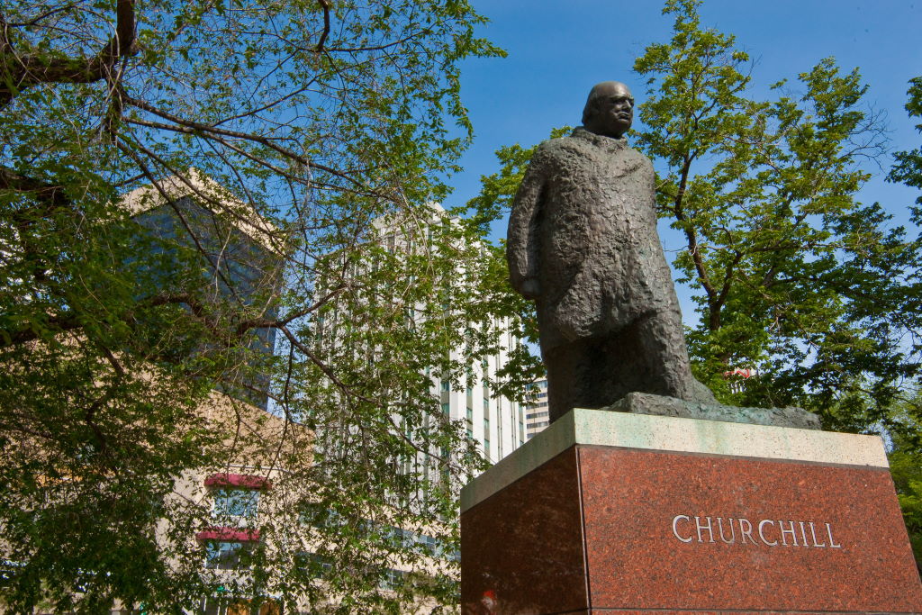 Statues of Winston Churchill, such as the one in downtown Edmonton, have also sparked discussion about whether they should remain. (Courtesy of the City of Edmonton)