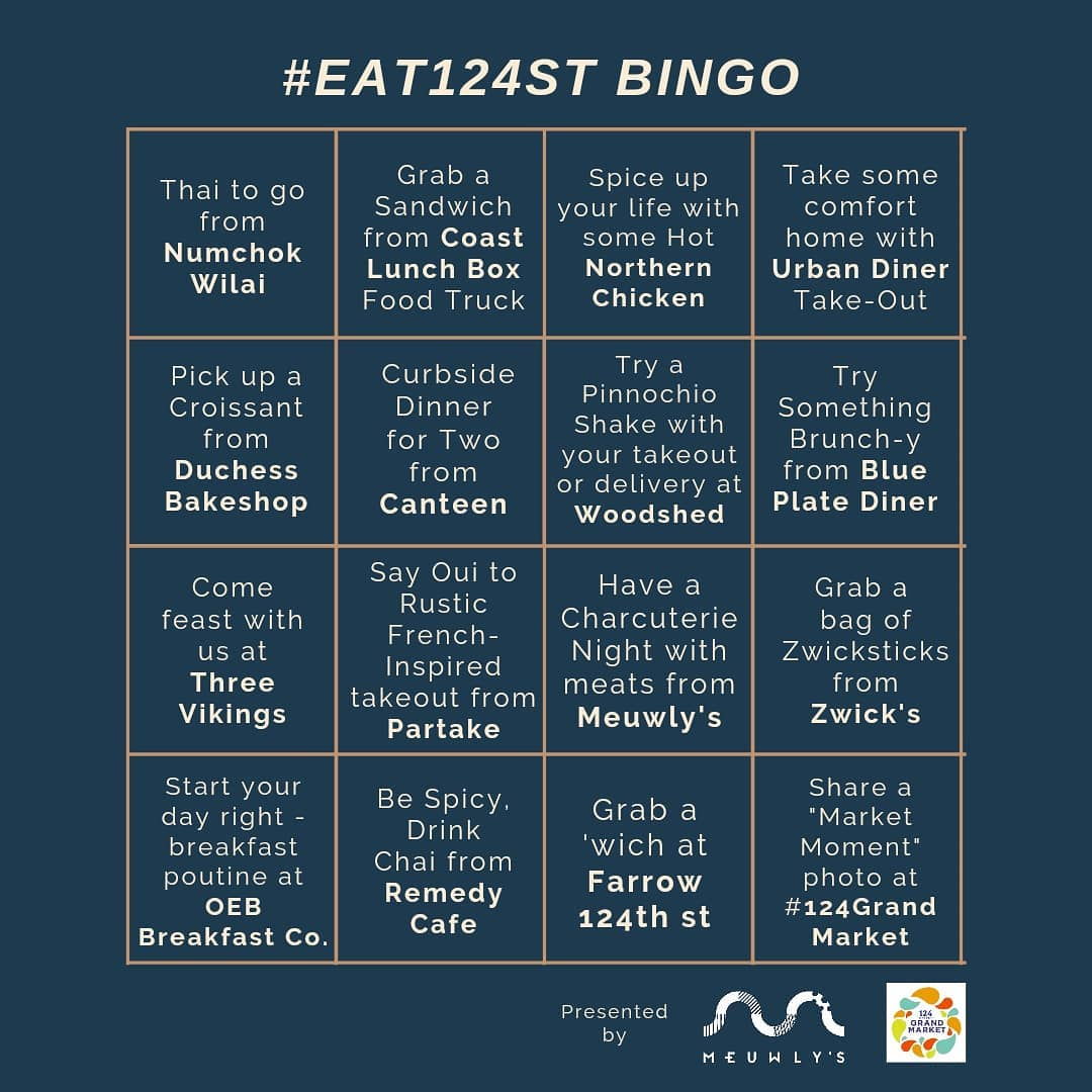 #Eat124StBingo card