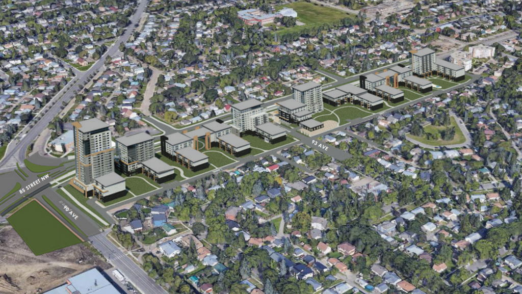 A 3D rendering of the project as approved in June 2018.
