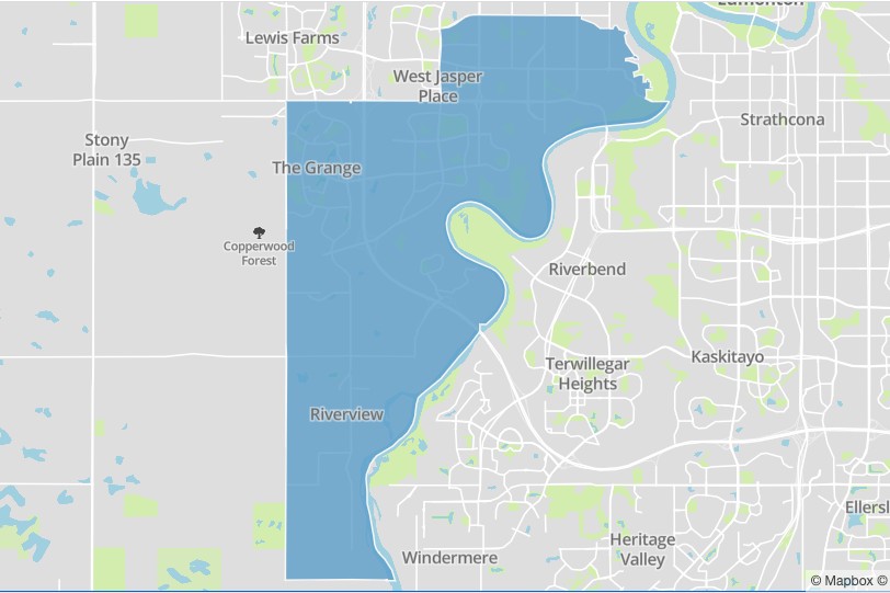 A map of Edmonton's sipiwiyiniwak ward