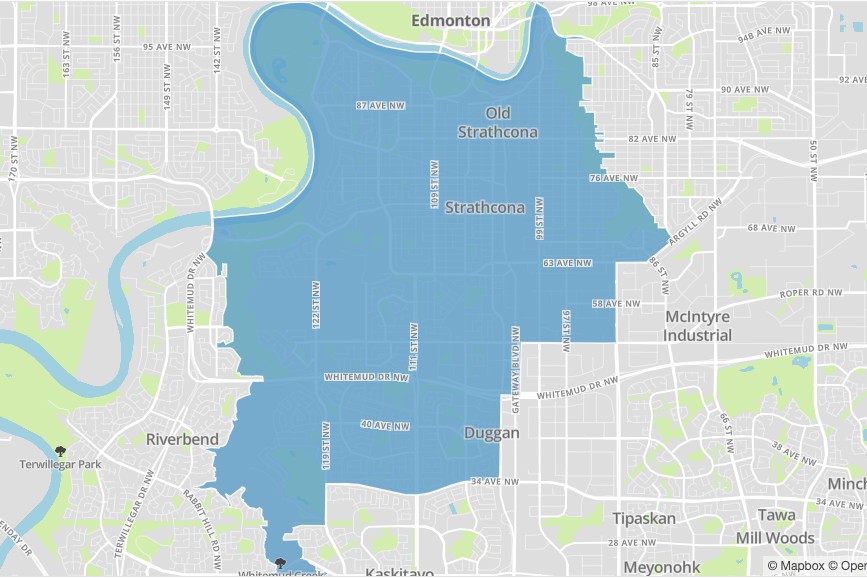 A map of Edmonton's papastew ward