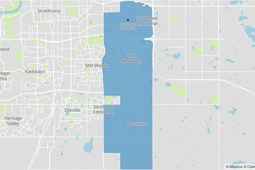 A map of Edmonton's Sspomitapi ward