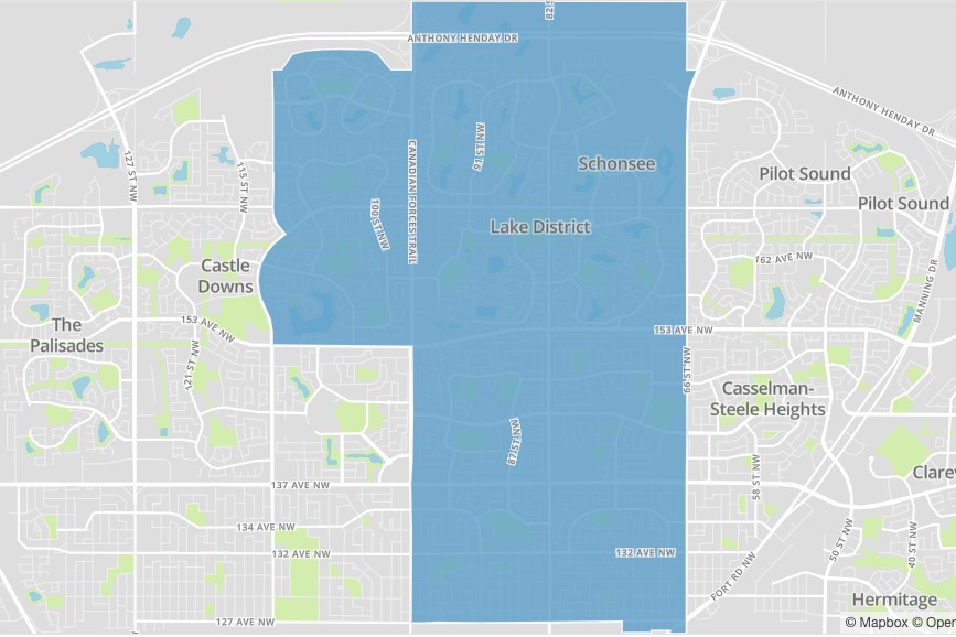 A map of Edmonton's tastawiyiniwak ward