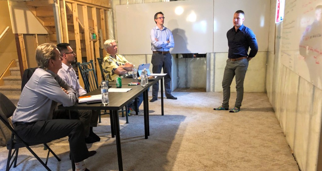  QuoteToMe’s 2019 Q2 Advisory Meeting:&nbsp;Paul Verhesen, Barrie Bridgeman, Joel Semeniuk, Andrew Langstone, Roman Jaworsky, John Chabluk.  Supplied.